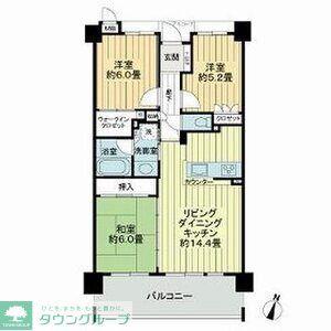 サーパス別府4丁目(3LDK/4階)の間取り写真