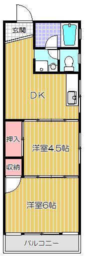 石曽根ビル(2DK/3階)の間取り写真