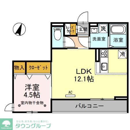 ロイヤルガーデンコート武蔵浦和(1LDK/3階)の間取り写真