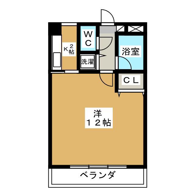 MUSE若林(1K/4階)の間取り写真