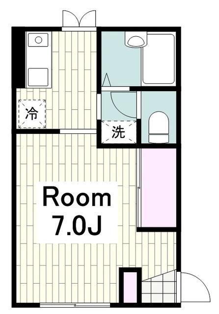 銀ハイツ(1K/2階)の間取り写真