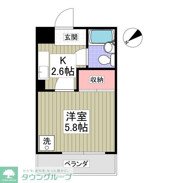 コスモマンション(1K/2階)の間取り写真