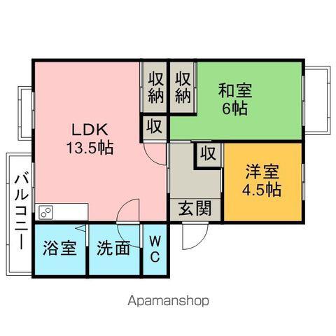 ドエル森下(2LDK/3階)の間取り写真
