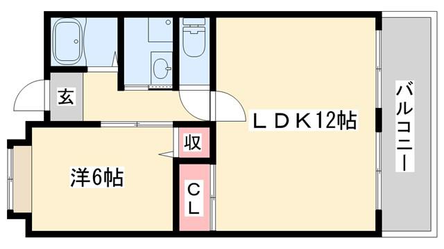 カインド小野(1LDK/3階)の間取り写真