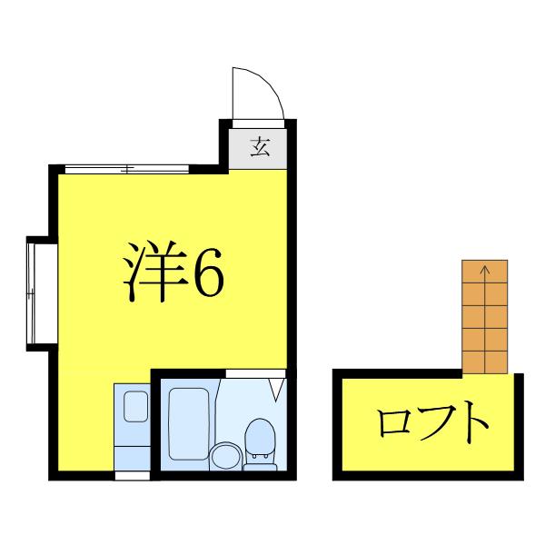 第6コーポ稲垣(ワンルーム/2階)の間取り写真