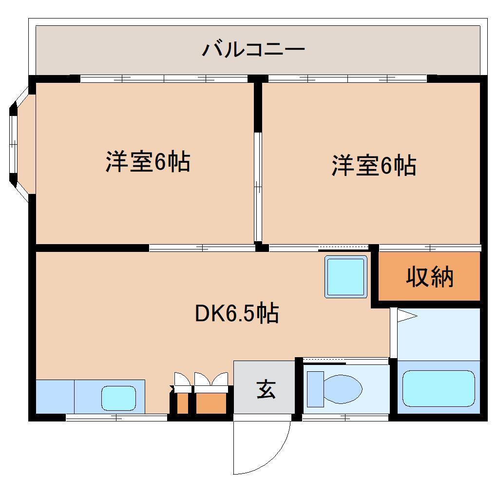 ハイムY&R(2DK/2階)の間取り写真