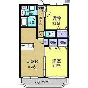 Y&Mファーストステージ(2DK/1階)の間取り写真