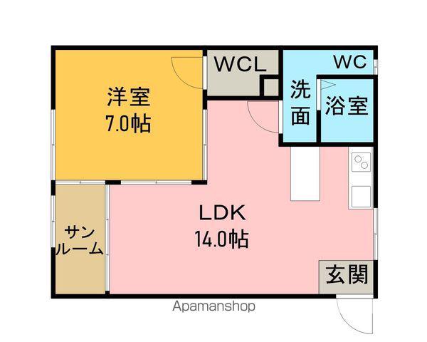 ファミール井ヶ谷A(1LDK/3階)の間取り写真