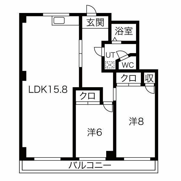 パークハイツ宮下(2LDK/3階)の間取り写真