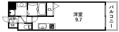 アプリーレ神戸元町(ワンルーム/7階)の間取り写真