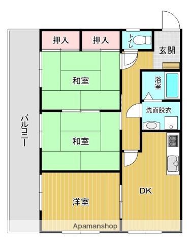 ぺルシュアール百道(3DK/3階)の間取り写真