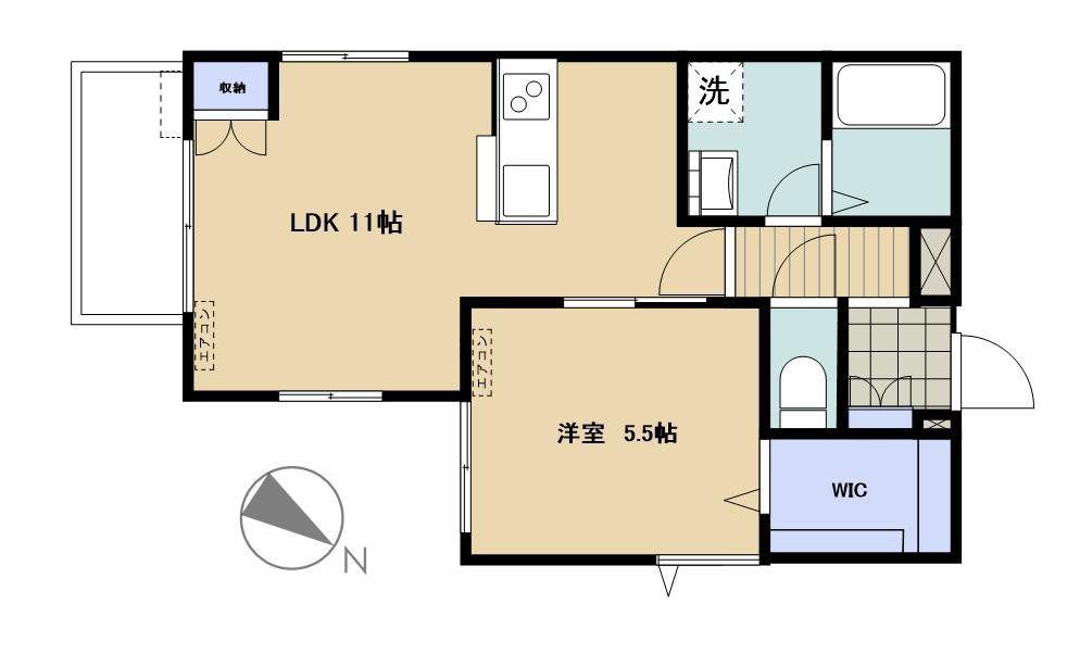 LES LIENS(1LDK/2階)の間取り写真