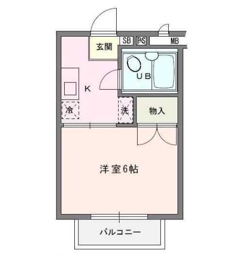 ハイムみずき(1K/3階)の間取り写真