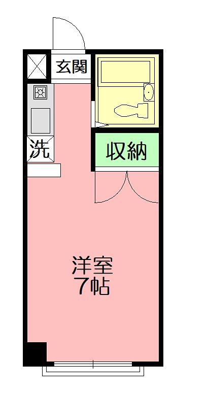 レインボーハイツ(ワンルーム/3階)の間取り写真