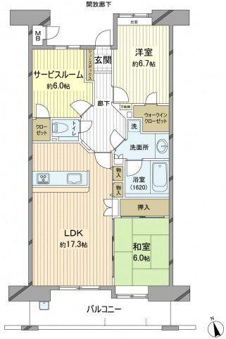 フローレンス吉島通グランドアーク(2SLDK/9階)の間取り写真