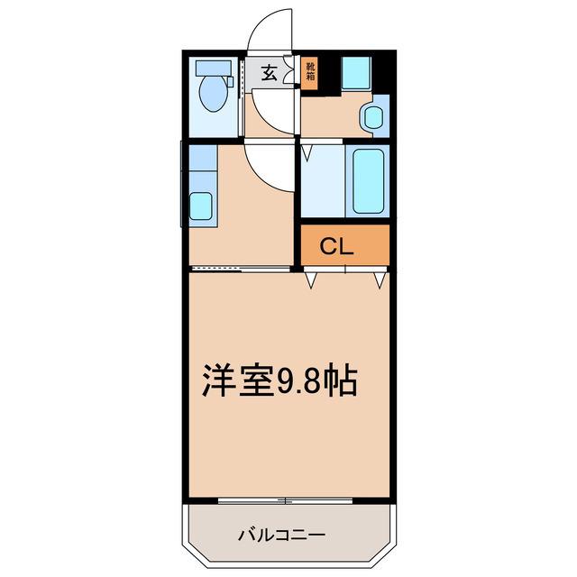ピアパークIII(1K/2階)の間取り写真