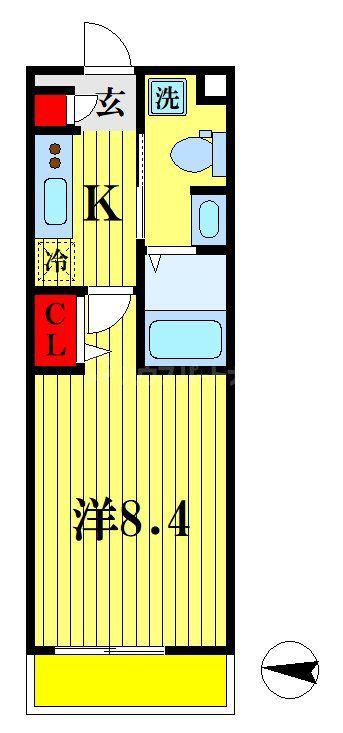 ジェノヴィア八潮(1K/3階)の間取り写真