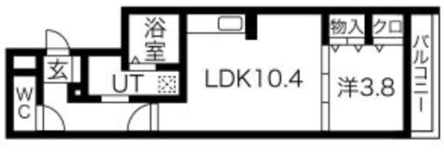 カーサ武庫之荘(1LDK/1階)の間取り写真