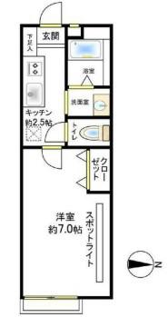 アクシス幕張(1K/2階)の間取り写真