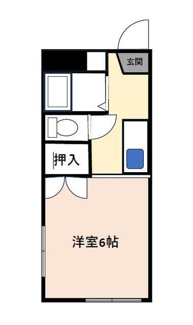 ビューハイツ第一(1K/2階)の間取り写真