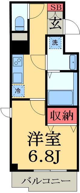 ヴィレッジハウス王子台(1K/5階)の間取り写真