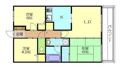 フォレストヒルズ山王(3LDK/3階)の間取り写真
