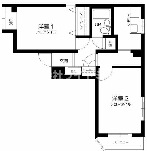 パステルU(2K/2階)の間取り写真