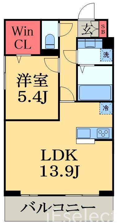 アヴァンスコート弐番館(1LDK/2階)の間取り写真