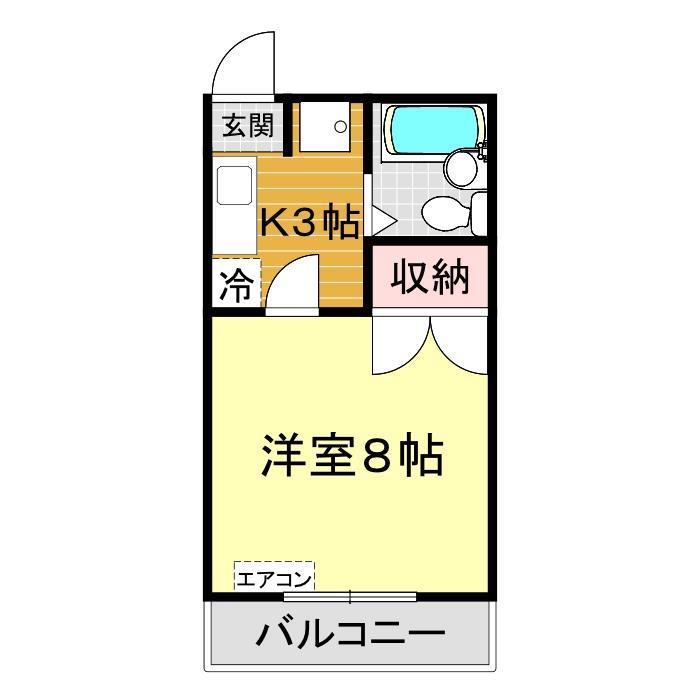 メゾンT2(1K/1階)の間取り写真