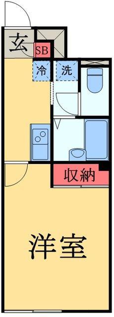 LNチャコルル(1K/1階)の間取り写真