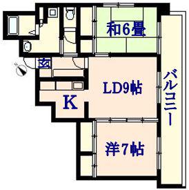 ソレイユ小田(2LDK/3階)の間取り写真