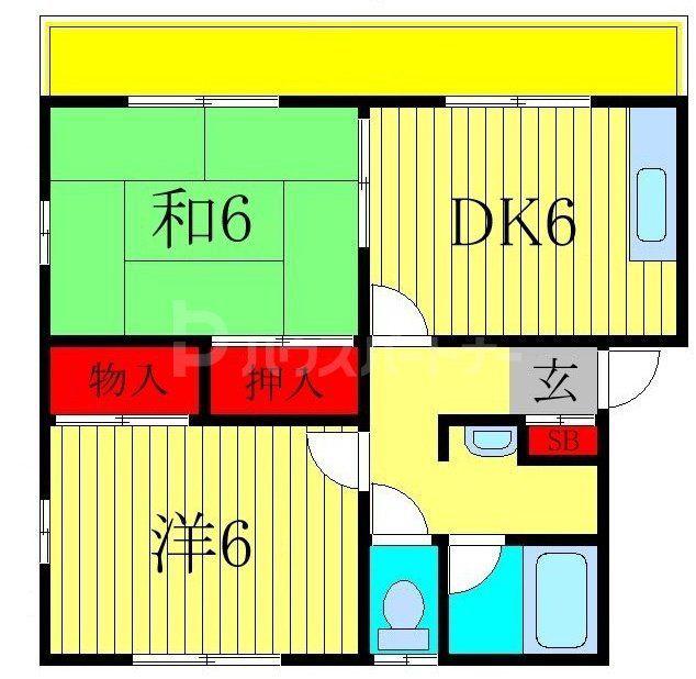 第一コーポヒグラシ(2DK/1階)の間取り写真