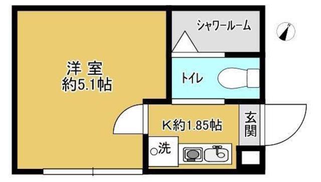 AKIMICHI中野南台(1K/2階)の間取り写真