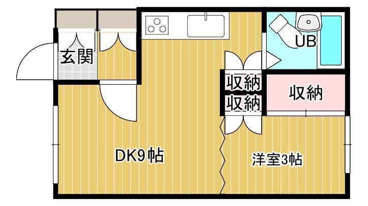 RKハイツ(1DK/2階)の間取り写真