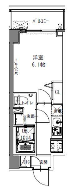 S-RESIDENCE行徳AILE(1K/6階)の間取り写真