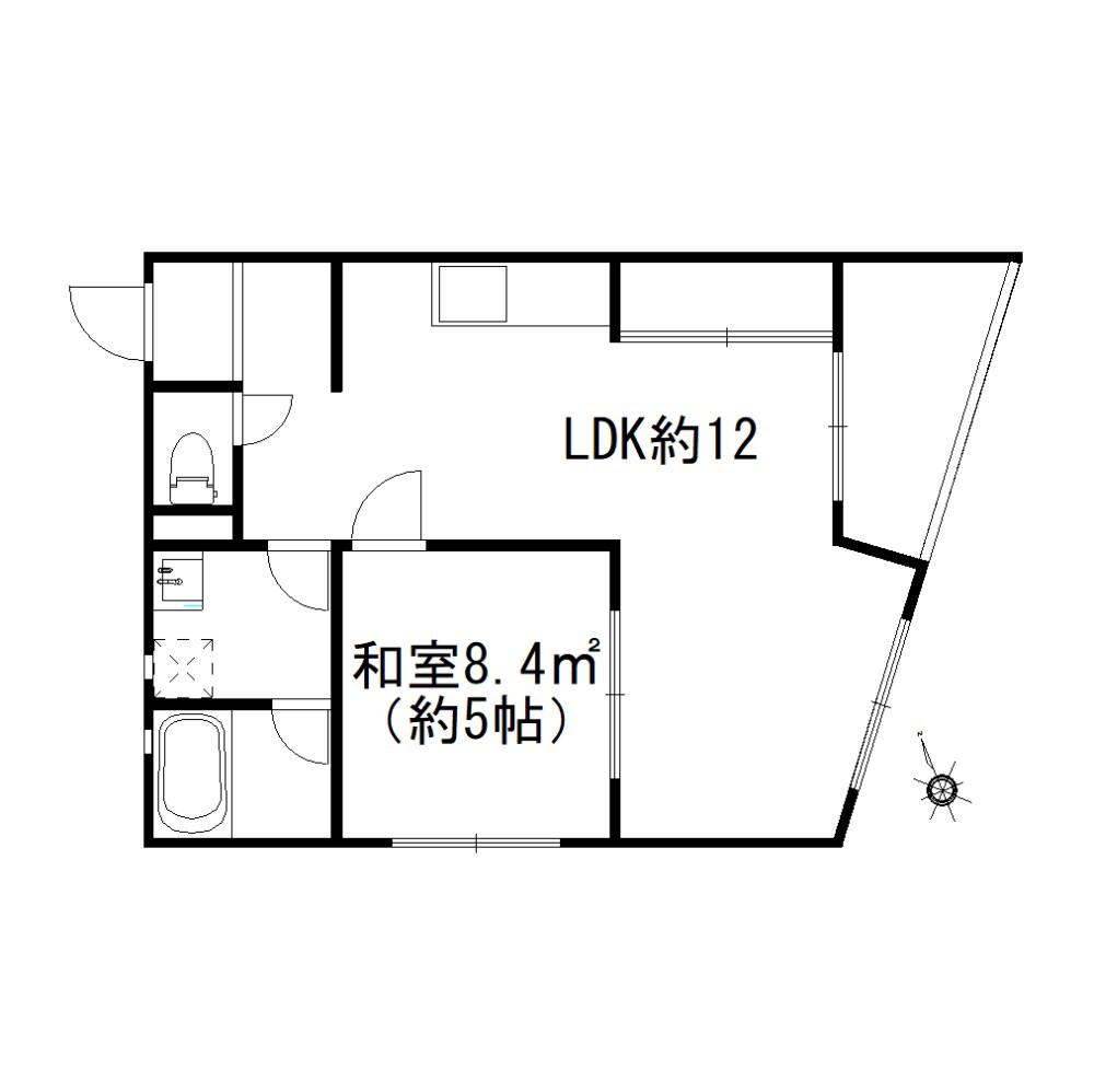 泰洋アパートメント(1LDK/2階)の間取り写真