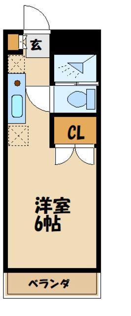 ヴィラクレスト橋本(1K/3階)の間取り写真