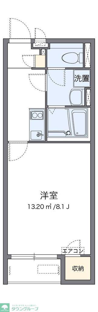 クレイノ青空(1K/2階)の間取り写真