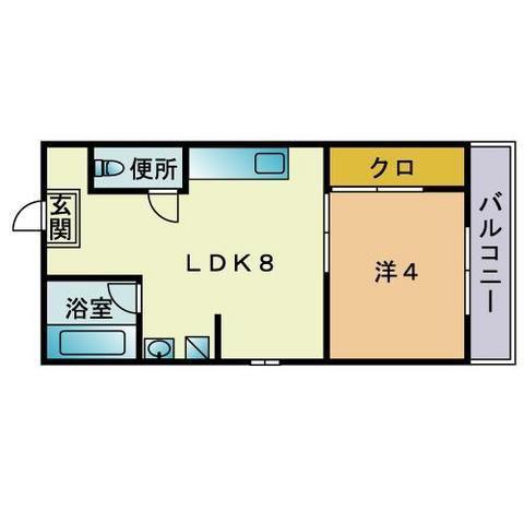 グランブルーⅡ(1LDK/2階)の間取り写真