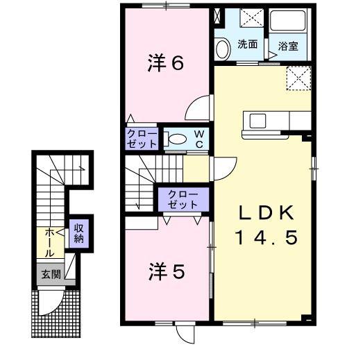 マルメロ(2LDK/2階)の間取り写真