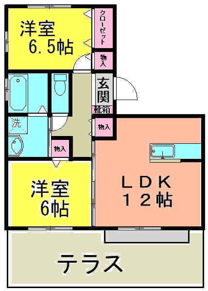 ベイグランド(2LDK/1階)の間取り写真