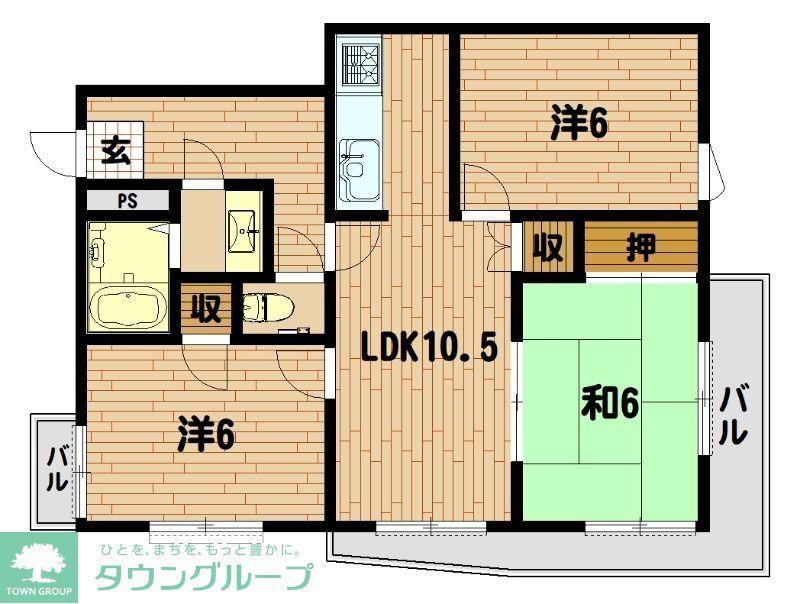 クラックスハイム第3戸塚(3LDK/2階)の間取り写真