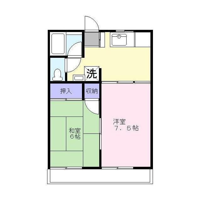 パークサイド森合(2K/2階)の間取り写真