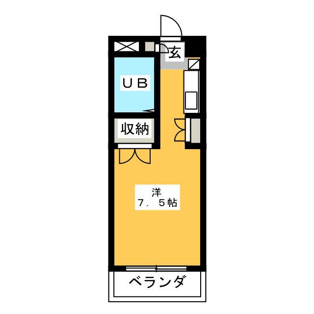 ドミールN(ワンルーム/3階)の間取り写真