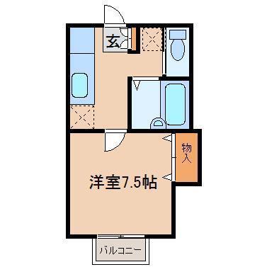 メゾンド・ルーク(1K/2階)の間取り写真