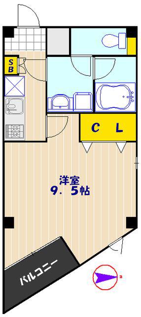 ウエストコート川口(1K/5階)の間取り写真