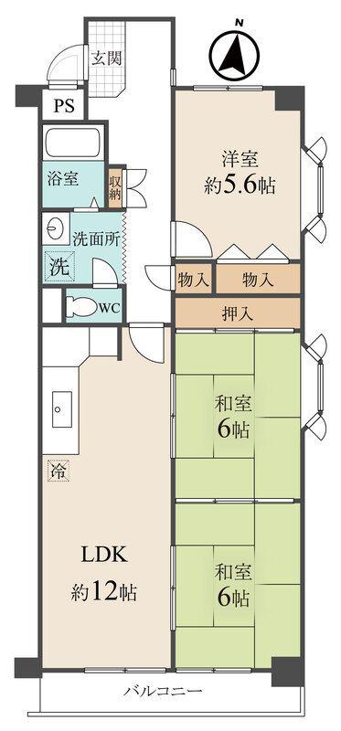 ベルヴィ本山中町(3LDK/3階)の間取り写真