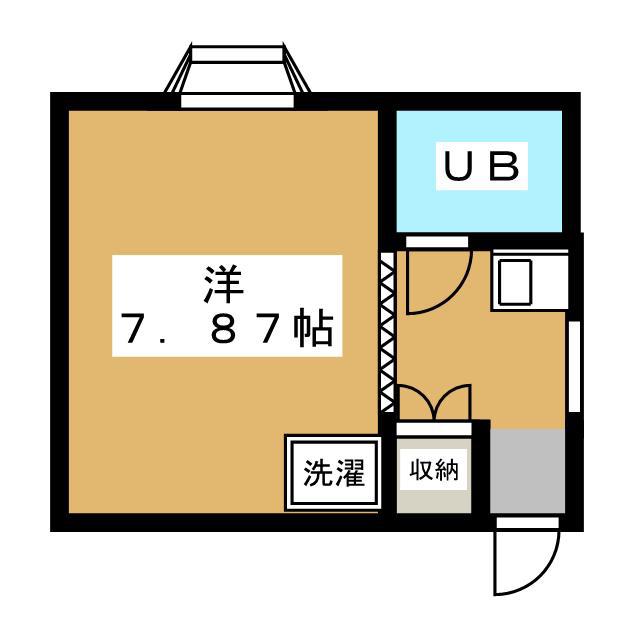 カトレアハウス(ワンルーム/1階)の間取り写真