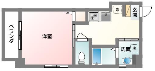 ヒルトップフローラ(1K/7階)の間取り写真