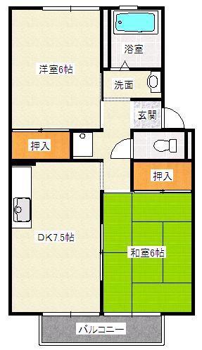 アヴァンセ(2DK/2階)の間取り写真